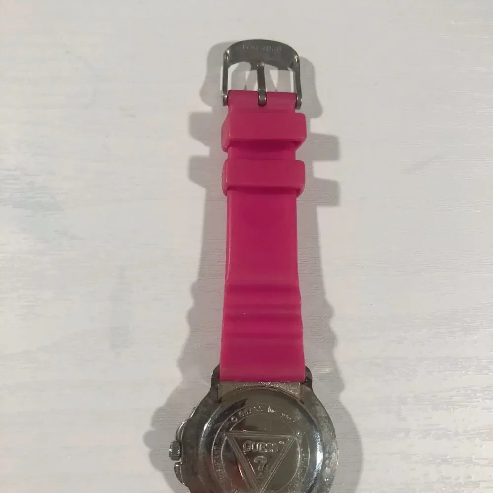 Vintage Guess Pink Rubber Watch - Doesn't Run, For Parts